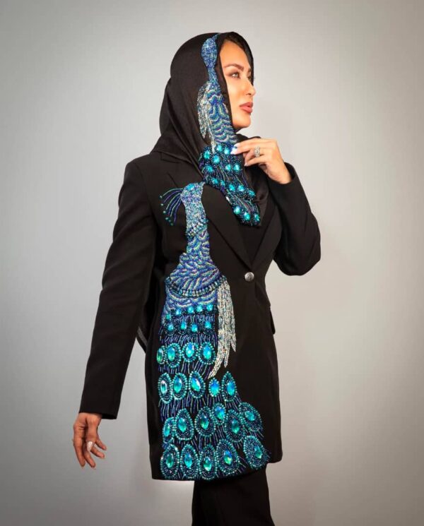 کت تک جواهردوزی برند سارا ضیا مدل Celestial Peacock