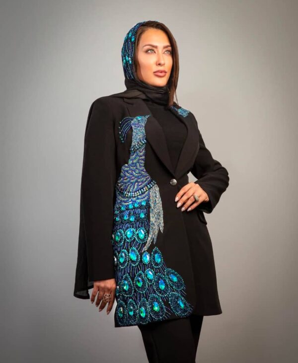 کت تک جواهردوزی برند سارا ضیا مدل Celestial Peacock
