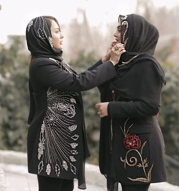 کت تک جواهردوزی مشکی برند سارا ضیا مدل Royal rose